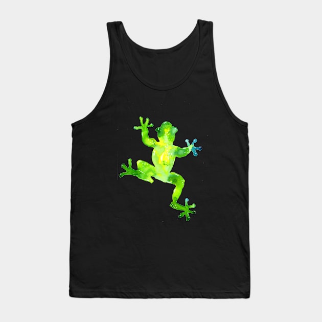 Green Watercolor Frog Tank Top by ZeichenbloQ